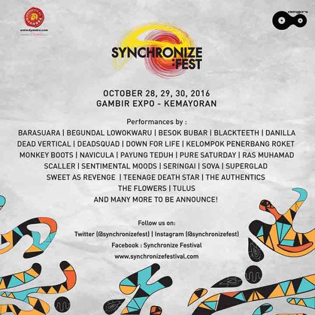 poster SyncFest Lineup Phase 1 KOTAK